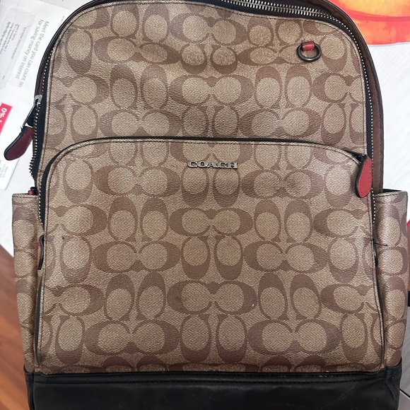 Coach Signature Brown and Black Backpack - Picture 1 of 10